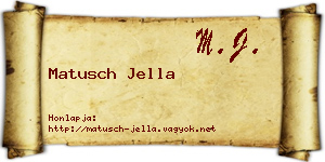 Matusch Jella névjegykártya